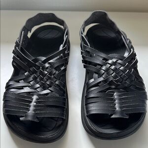 Black Woven Sandals by Malibu